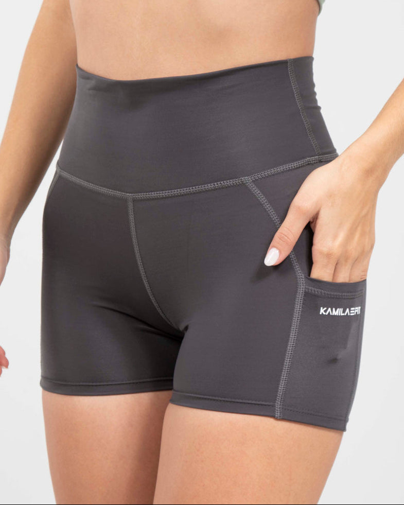 Biker Tiro Alto Con Bolsillos