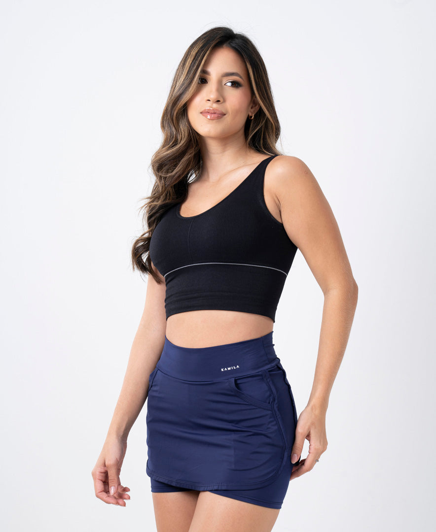 Falda Short Kamila Con Bolsillos